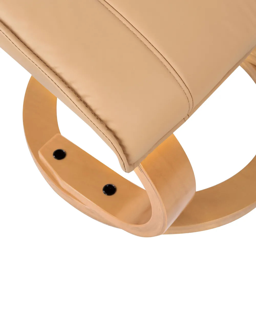 Massage Chair with Footstool Faux Leather Light Brown Kars