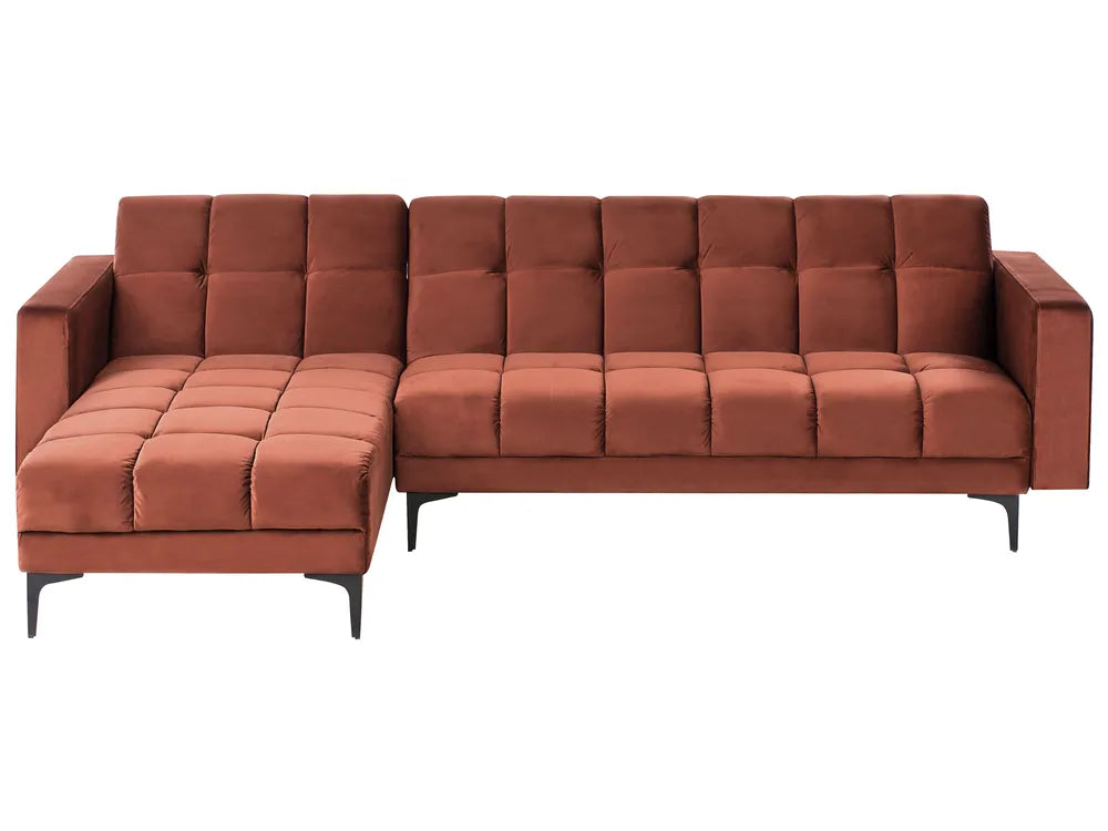 Brown sectional sofa on a white background