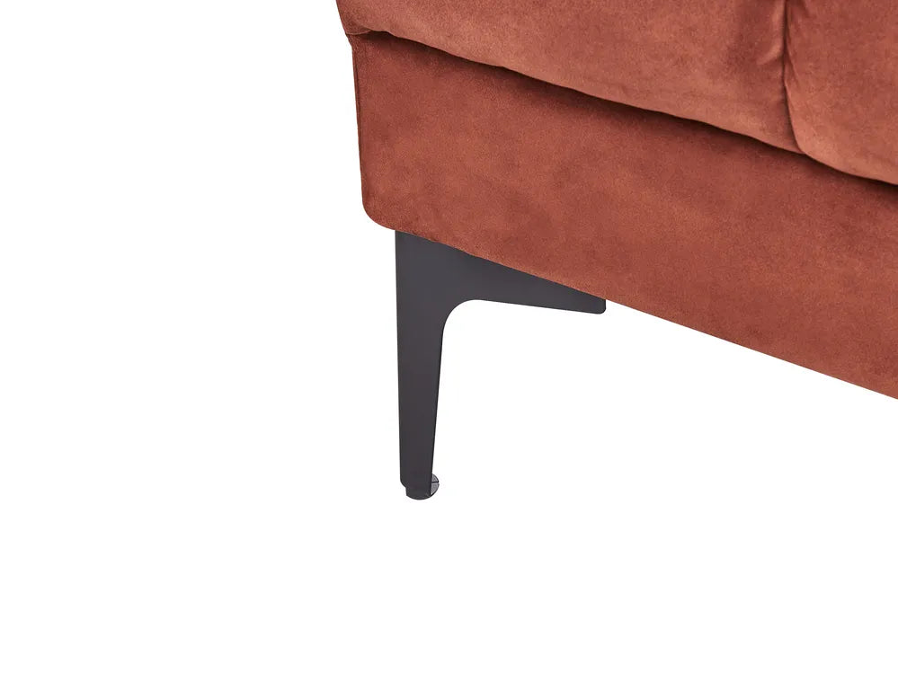 Modular Corner Sofa Bed 4 Seater Velvet Light Red Right Hand Yosef