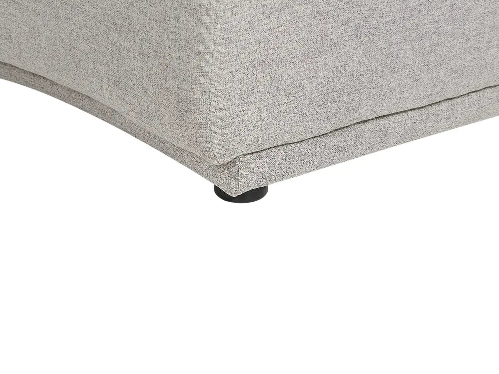 Curved Sofa 6 Seater Faux Linen Light Grey Andina