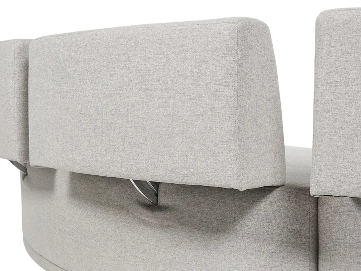 Curved Sofa 6 Seater Faux Linen Light Grey Andina