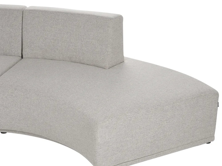 Curved Sofa 6 Seater Faux Linen Light Grey Andina