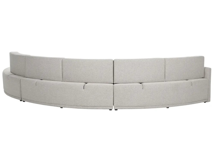 Curved Sofa 6 Seater Faux Linen Light Grey Andina