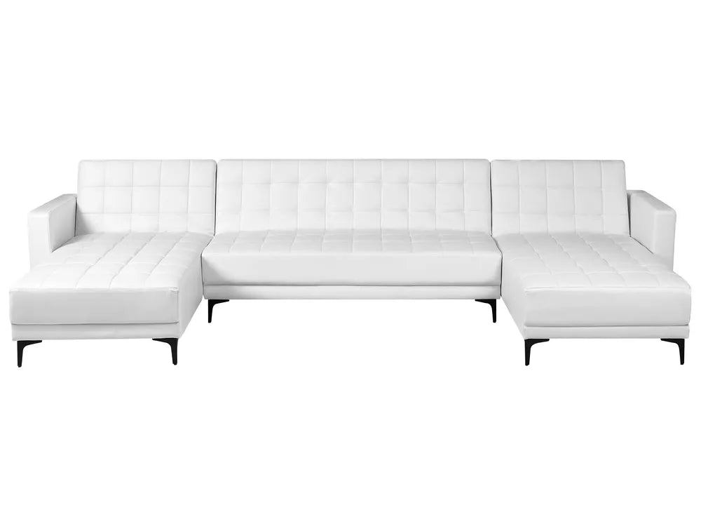 White sectional sofa on a white background