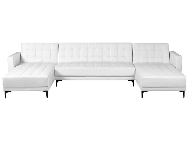 White sectional sofa on a white background