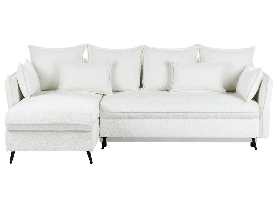 White sectional sofa on a white background