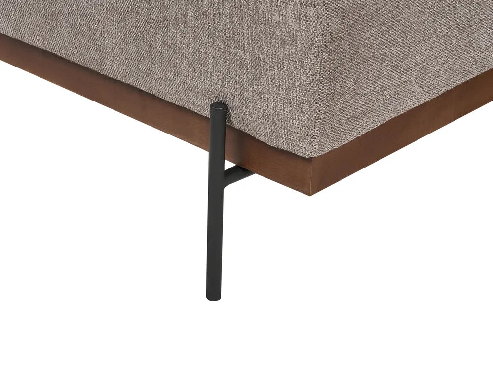 Corner Sofa 3 Seater Fabric Light Brown Right Hand Ibach