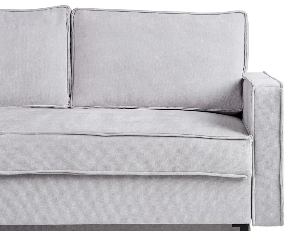 Corner Sofa Bed 3 Seater Fabric Light Grey with Storage Right Hand Bramblett