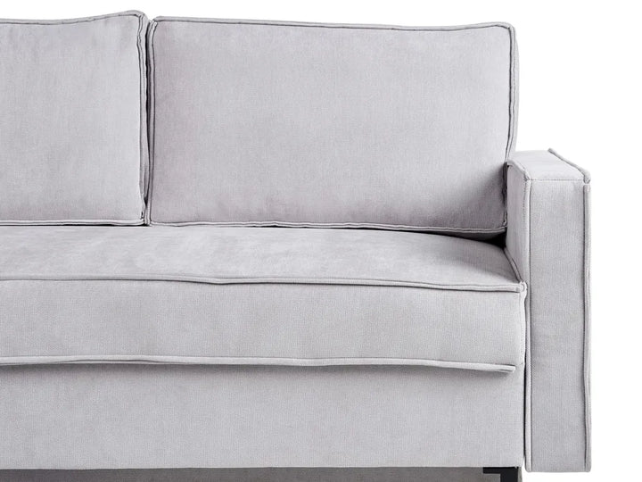 Corner Sofa Bed 3 Seater Fabric Light Grey with Storage Right Hand Bramblett