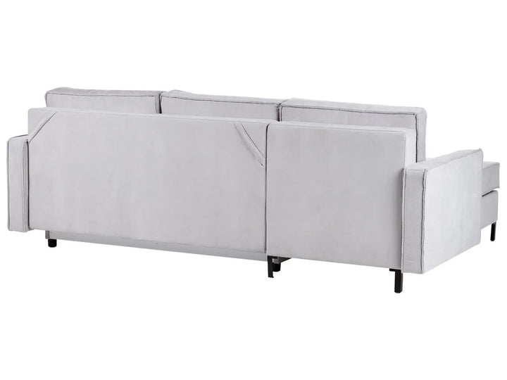 Corner Sofa Bed 3 Seater Fabric Light Grey with Storage Right Hand Bramblett
