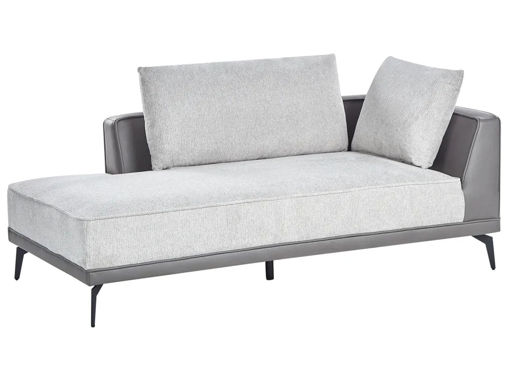 Corner Sofa 3 Seater Fabric Light Grey Right Hand Deaneen