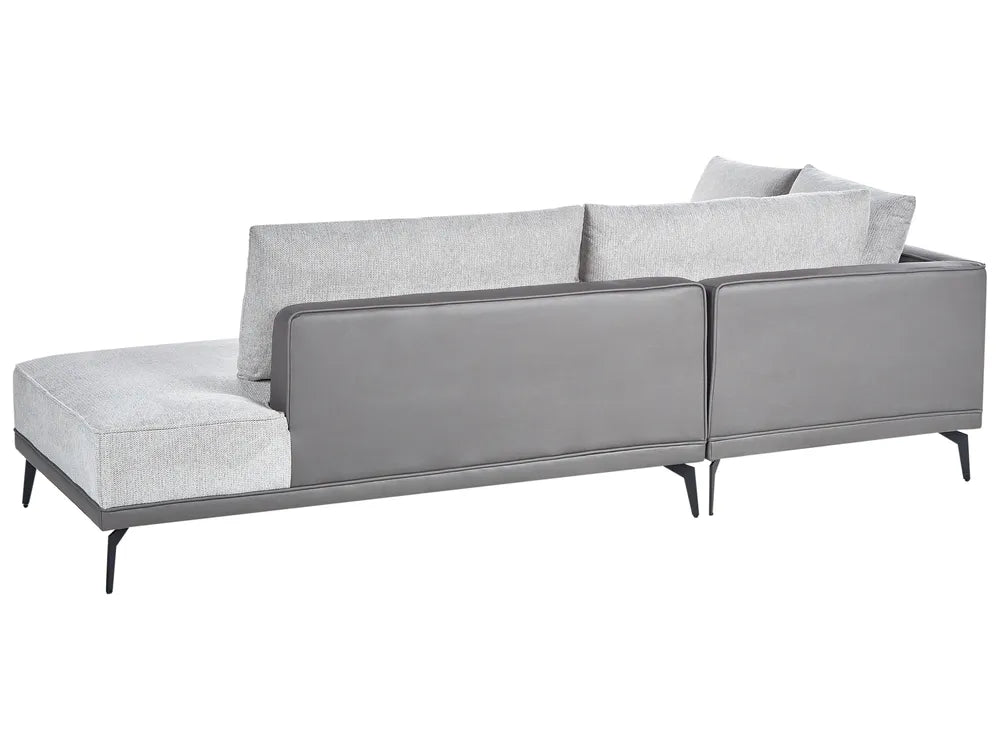 Corner Sofa 3 Seater Fabric Light Grey Right Hand Deaneen