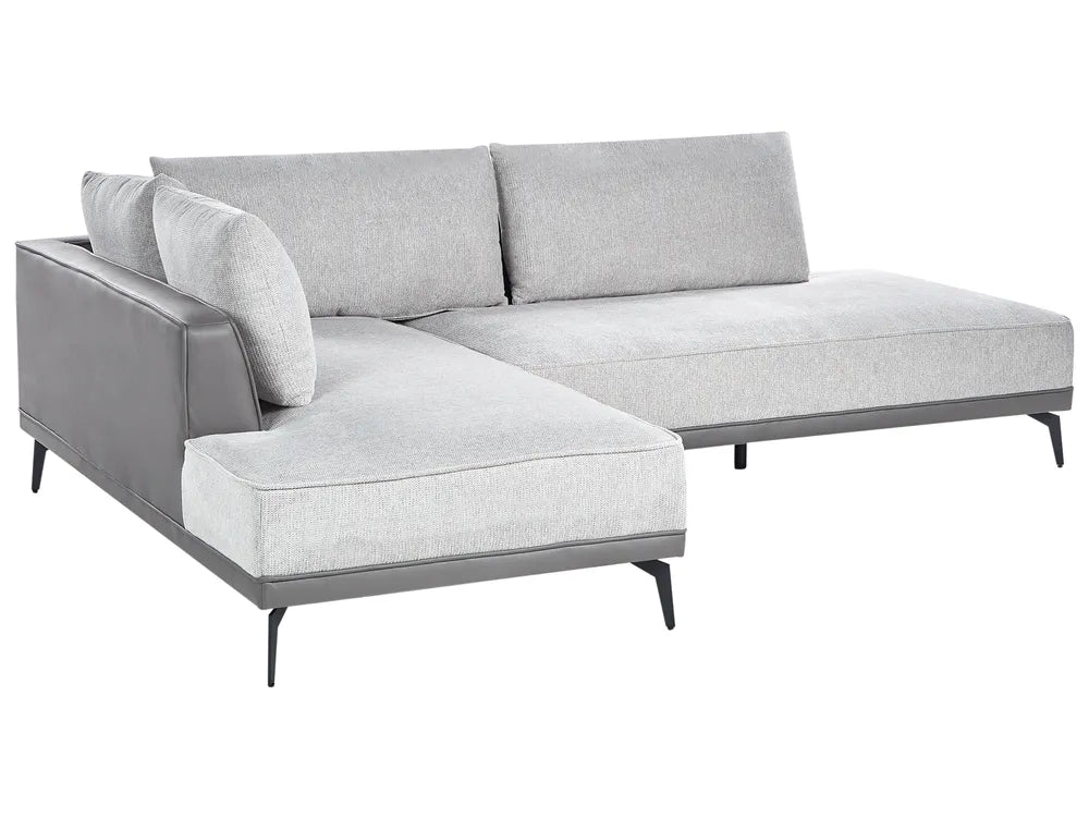Corner Sofa 3 Seater Fabric Light Grey Right Hand Deaneen