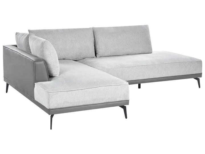 Corner Sofa 3 Seater Fabric Light Grey Right Hand Deaneen