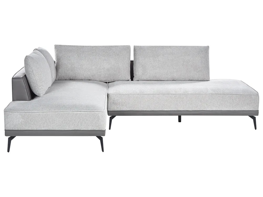 Gray sectional sofa on a white background