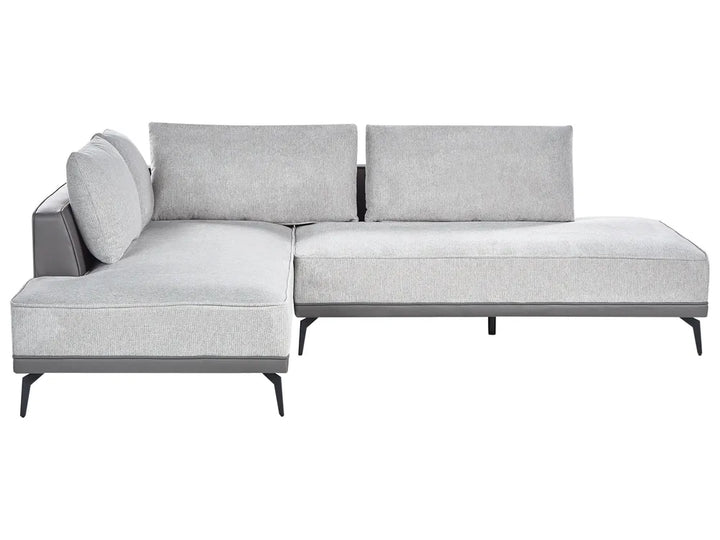 Gray sectional sofa on a white background