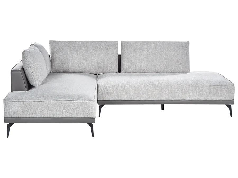 Gray sectional sofa on a white background