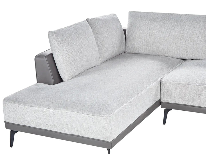 Corner Sofa 3 Seater Fabric Light Grey Right Hand Deaneen