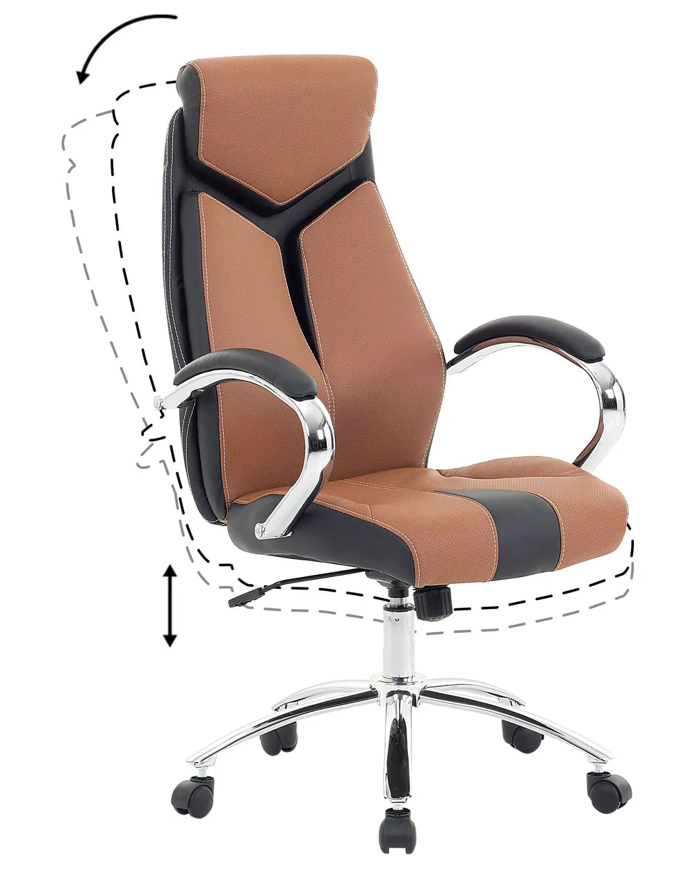 Office Chair Brown Smooth Rolling Castors Azteca
