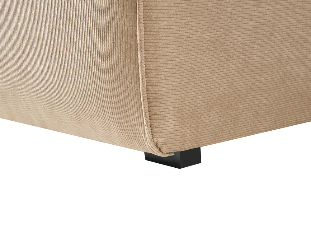 Corner Sofa 3 Seater Corduroy Beige Left Hand Rafael