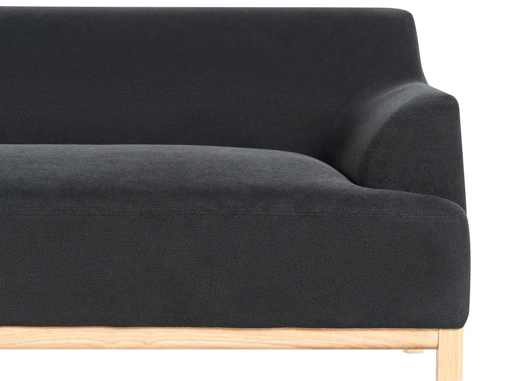 Corner Sofa 3 Seater Fabric Black Right Hand Azuri