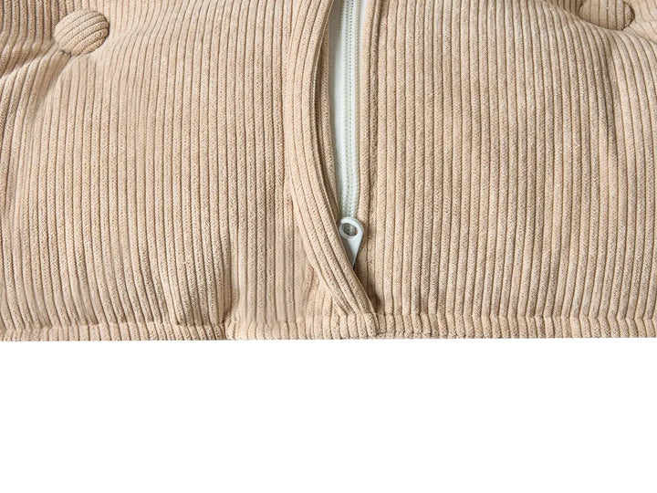 Corner Sofa 3 Seater Corduroy Beige Left Hand Rafael