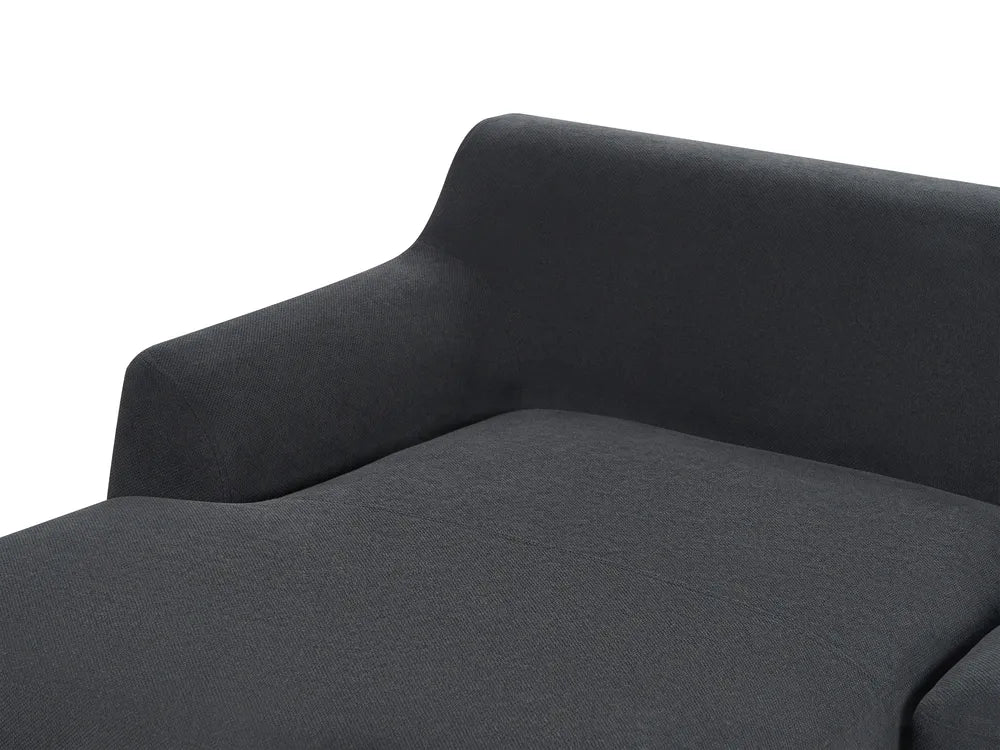 Corner Sofa 3 Seater Fabric Black Right Hand Azuri
