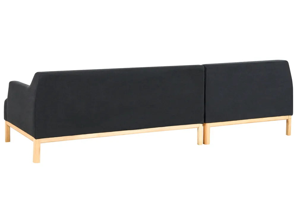 Corner Sofa 3 Seater Fabric Black Right Hand Azuri