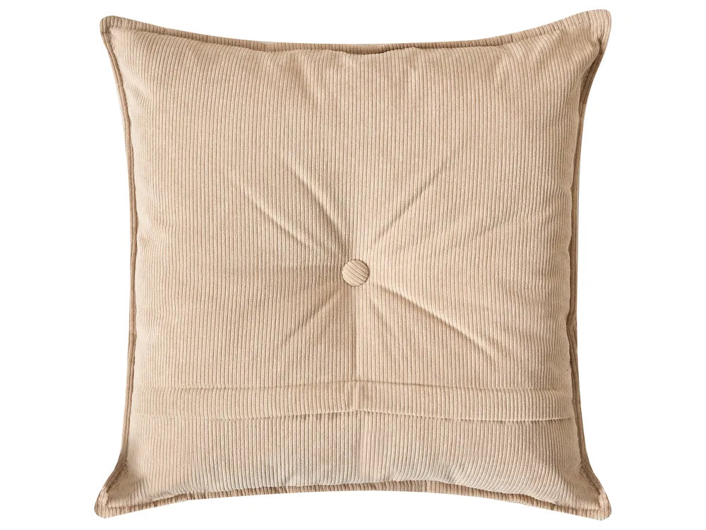 Corner Sofa 3 Seater Corduroy Beige Left Hand Rafael