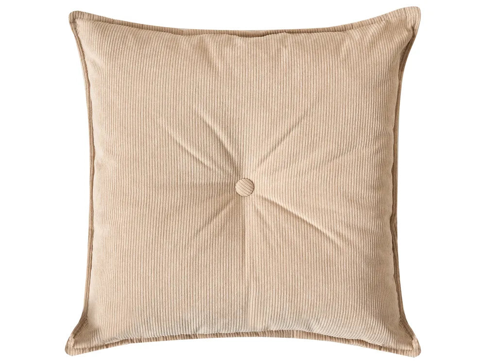 Corner Sofa 3 Seater Corduroy Beige Left Hand Rafael
