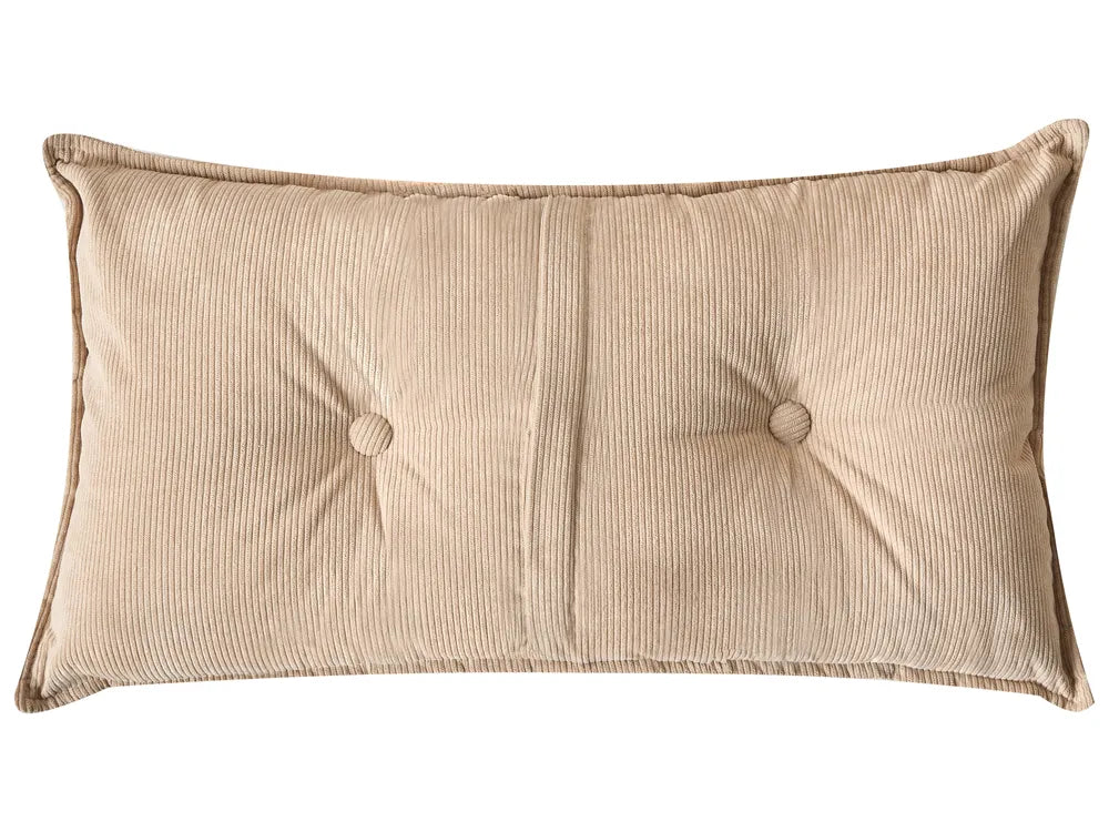 Corner Sofa 3 Seater Corduroy Beige Left Hand Rafael