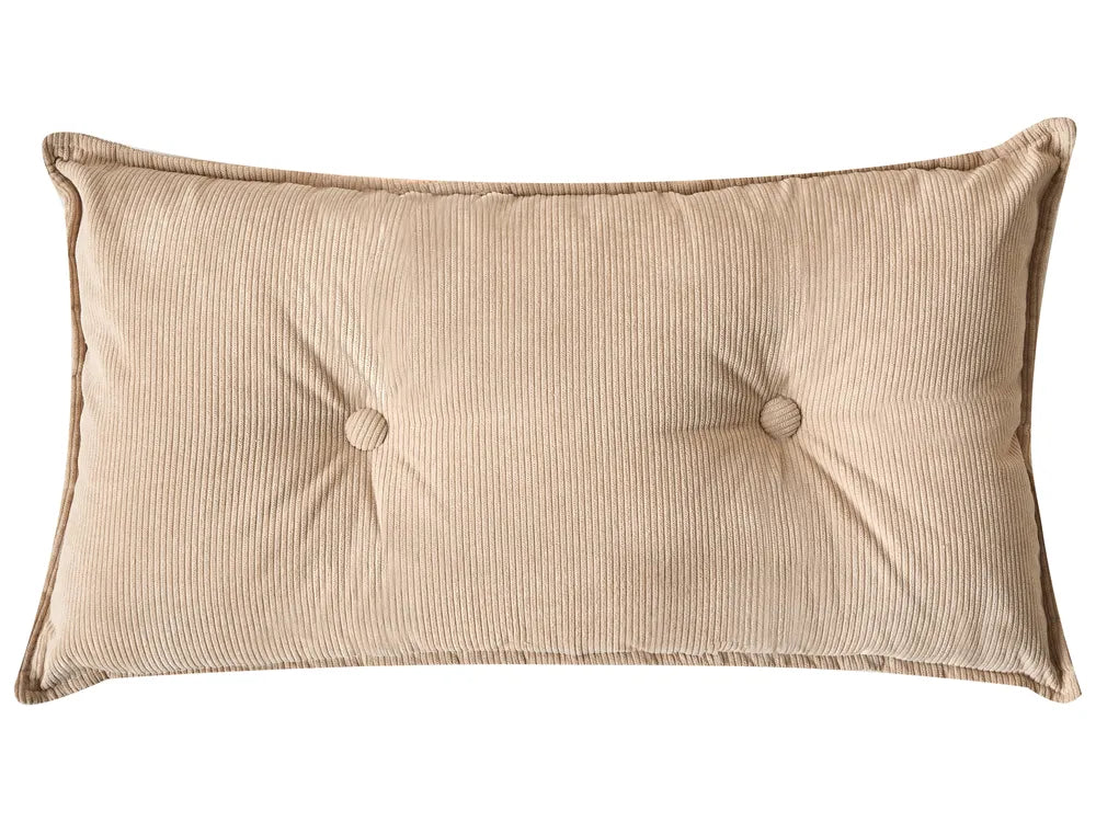 Corner Sofa 3 Seater Corduroy Beige Left Hand Rafael