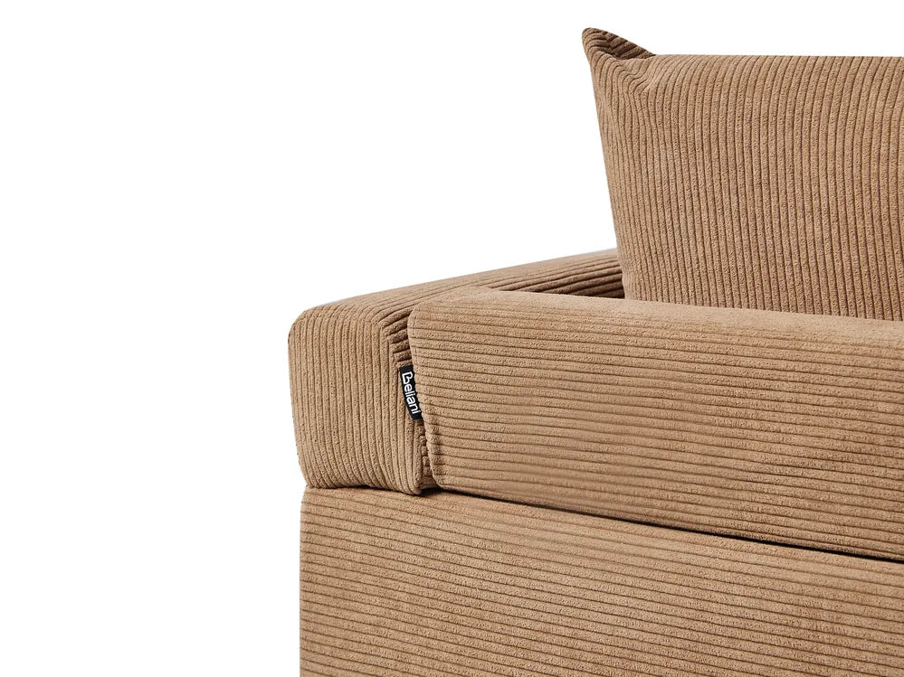 Corner Sofa 4 Seater Corduroy Brown Left Hand Flexa