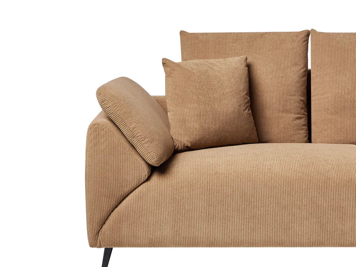 Corner Sofa 4 Seater Corduroy Brown Left Hand Flexa