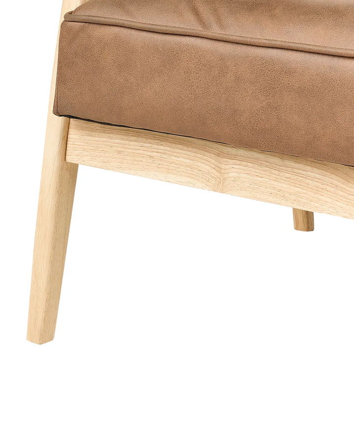 Armchair Faux Leather Brown Poly