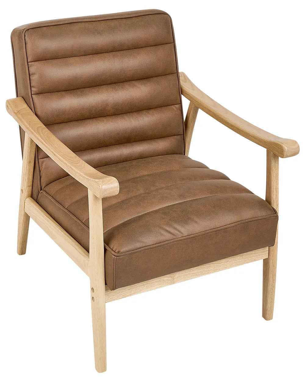 Armchair Faux Leather Brown Poly