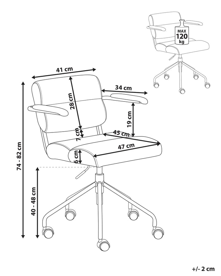 Desk Chair Faux Leather Off-White Marama