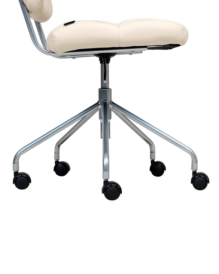 Desk Chair Faux Leather Off-White Marama