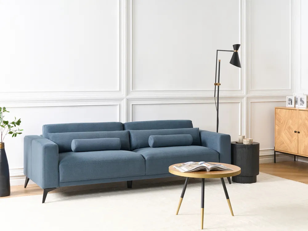 Sofa 3 Seater Fabric Blue Maeesha