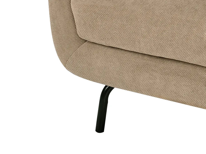 Sofa 3 Seater Fabric Light Brown Raimund