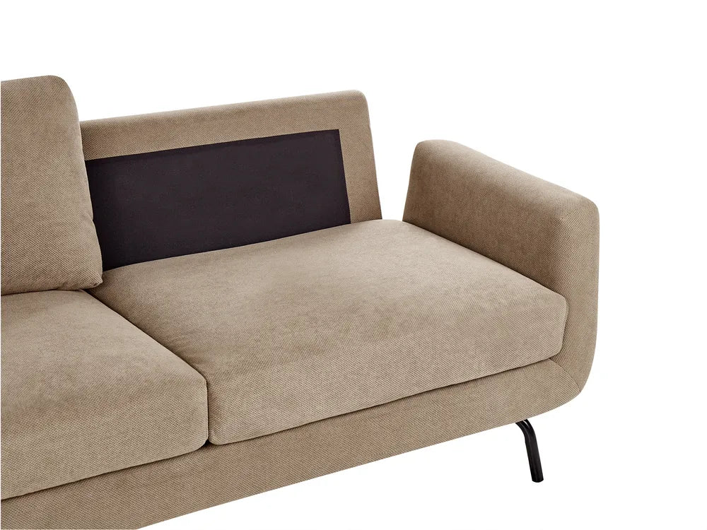 Sofa 3 Seater Fabric Light Brown Raimund