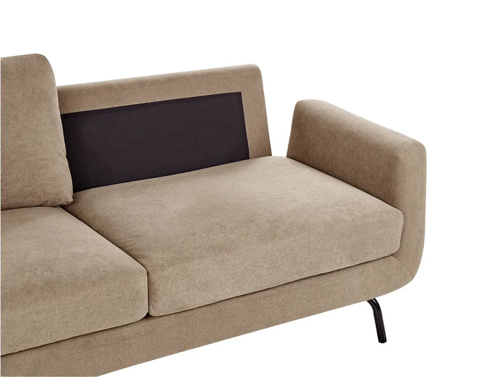 Sofa 3 Seater Fabric Light Brown Raimund