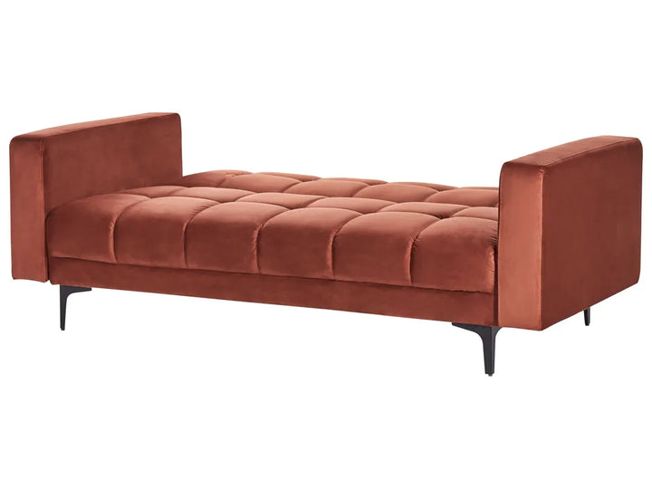 Sofa Bed 3 Seater Velvet Light Red Yosef
