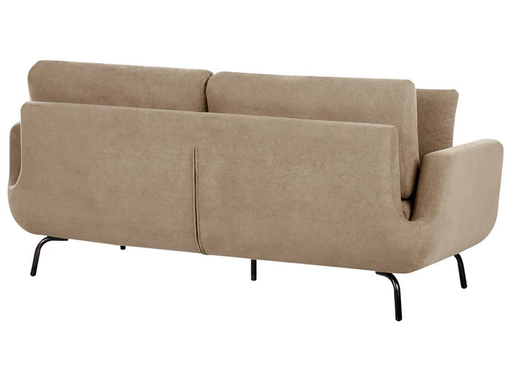 Sofa 3 Seater Fabric Light Brown Raimund