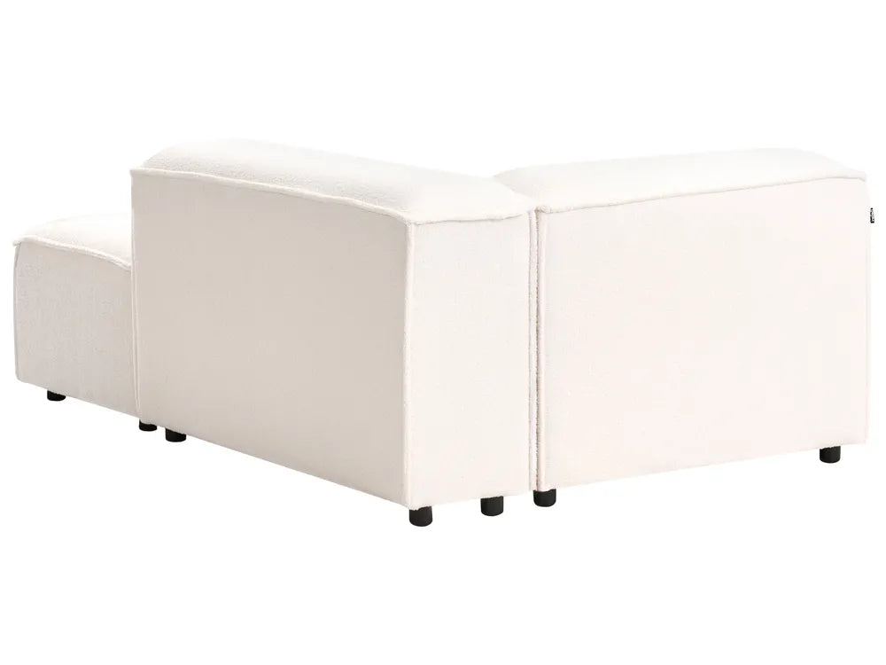 Modular Corner Sofa 2 Seater Boucle Off-White with Ottoman Left Hand Oakham