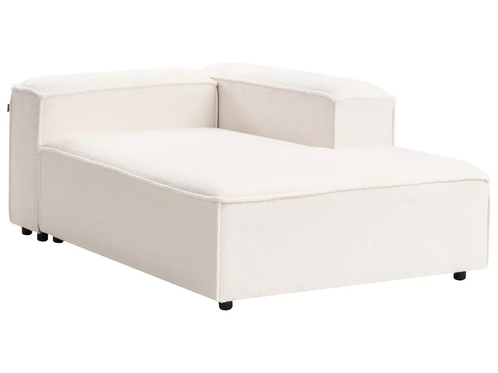 Modular Corner Sofa 2 Seater Boucle Off-White with Ottoman Left Hand Oakham