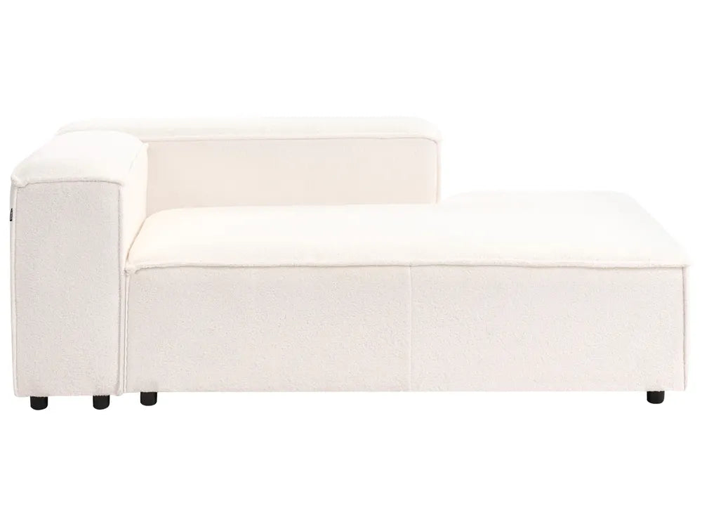 Modular Corner Sofa 2 Seater Boucle Off-White with Ottoman Left Hand Oakham