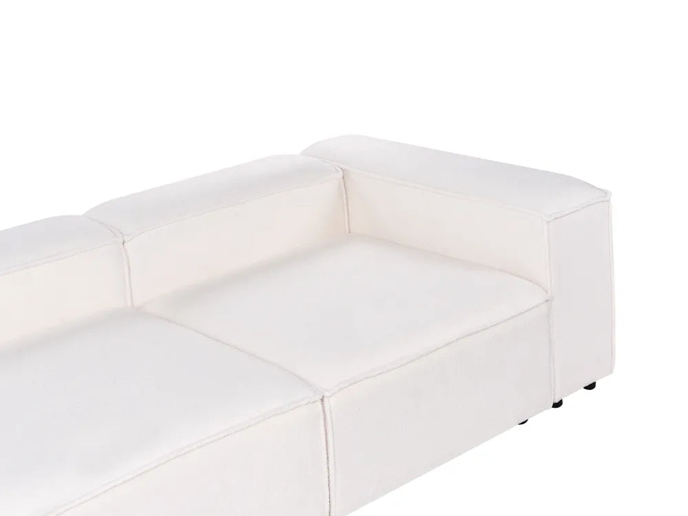 Modular Corner Sofa 2 Seater Boucle Off-White with Ottoman Left Hand Oakham