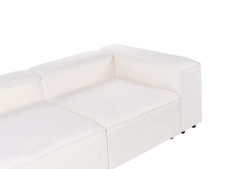 Modular Corner Sofa 2 Seater Boucle Off-White with Ottoman Left Hand Oakham