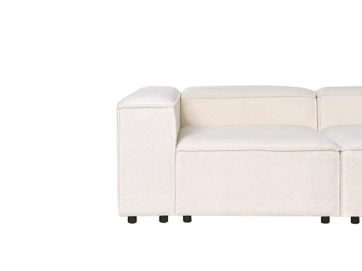 Modular Corner Sofa 2 Seater Boucle Off-White with Ottoman Left Hand Oakham